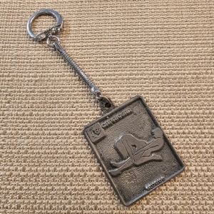 Vintage '60s Naughty Capricorn pewter keyring